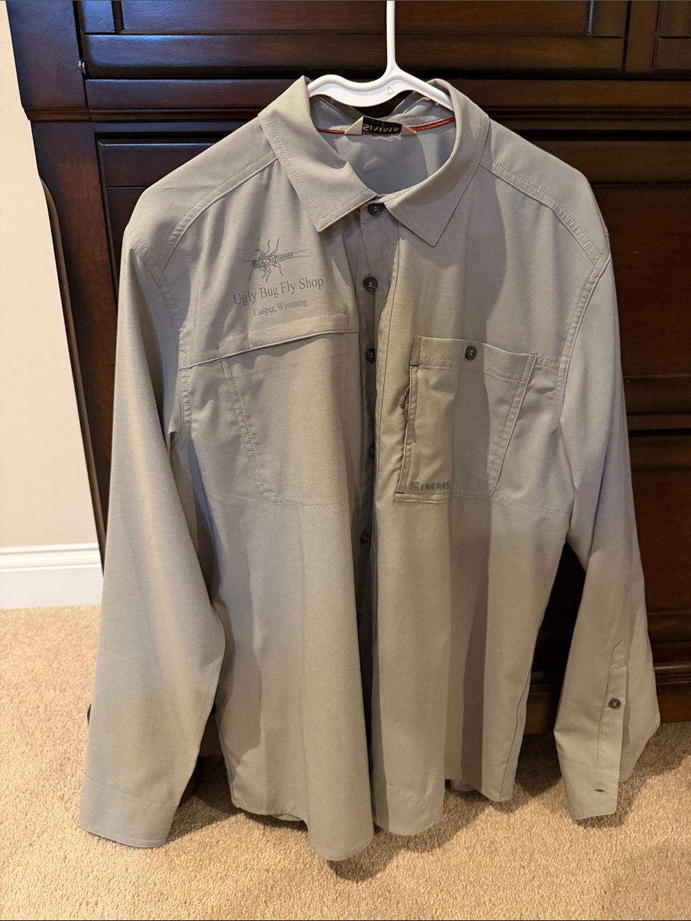 Simms Men's Lightweight Long-Sleeve Shirt Jacket in Light Taupe